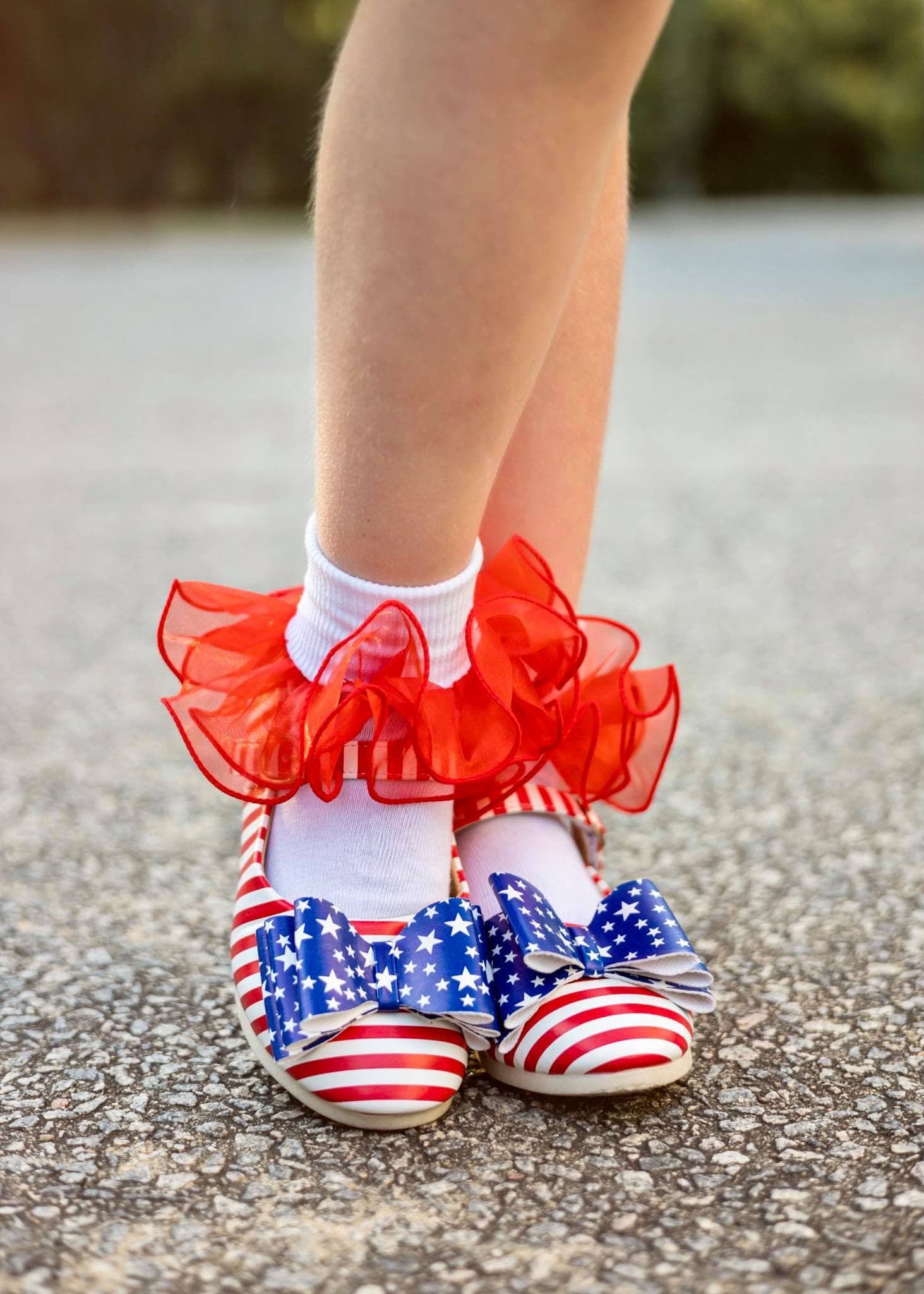 Toddler 10 [Stars + Stripes] FLAWED Bow Shoes