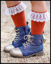Load image into Gallery viewer, [Rainbow Denim + Gold Glitter Toe] Boots
