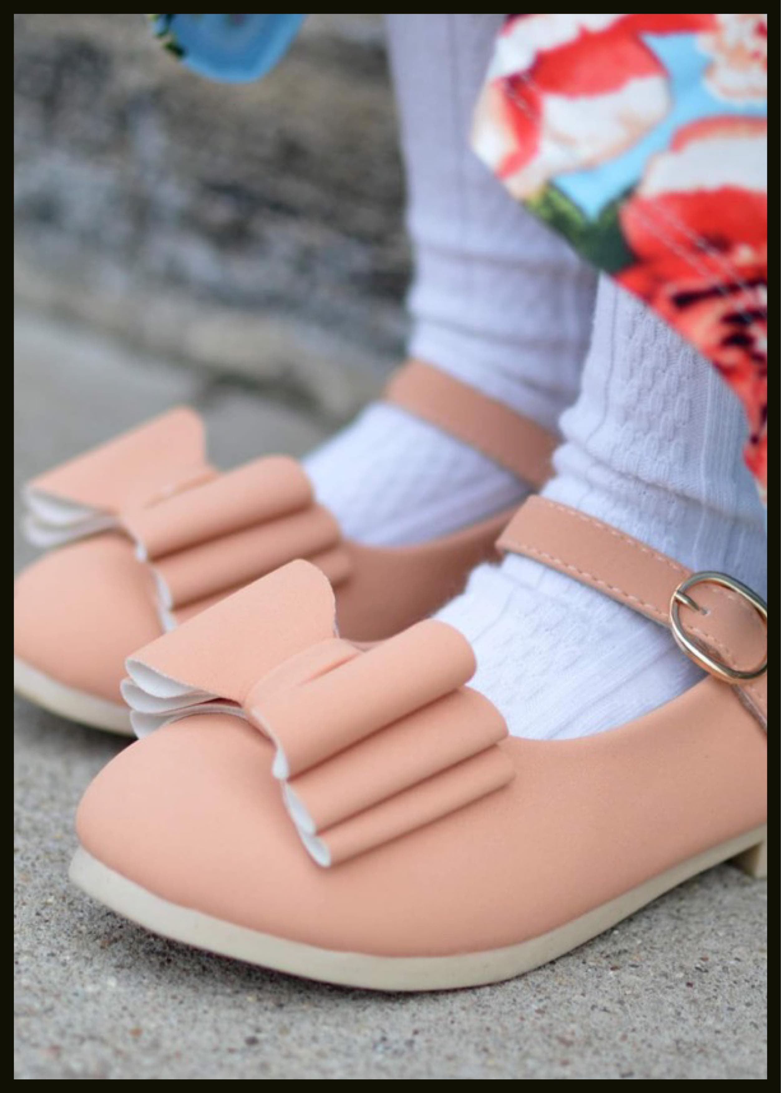 [Peach] Bow Shoes