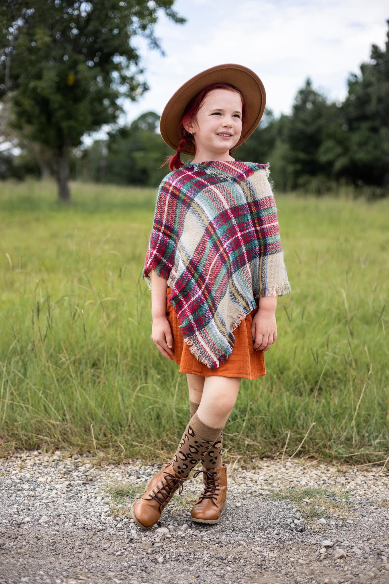 [Traditional Plaid] Blanket Scarf Cape