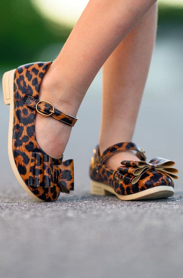 [Leopard 2.0] Bow Shoes Toddler Sizes