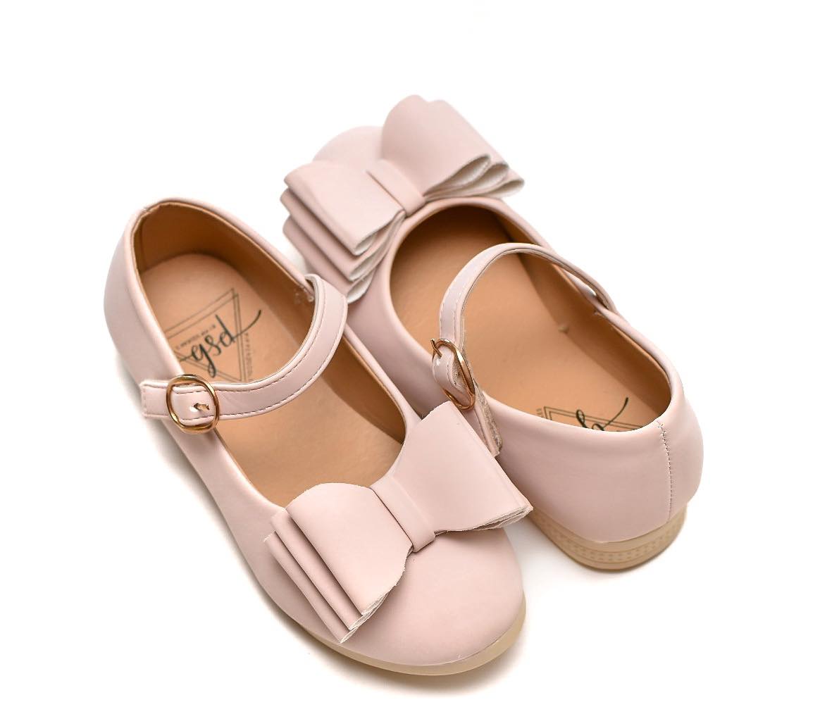 [Blush Sand] Bow Shoes