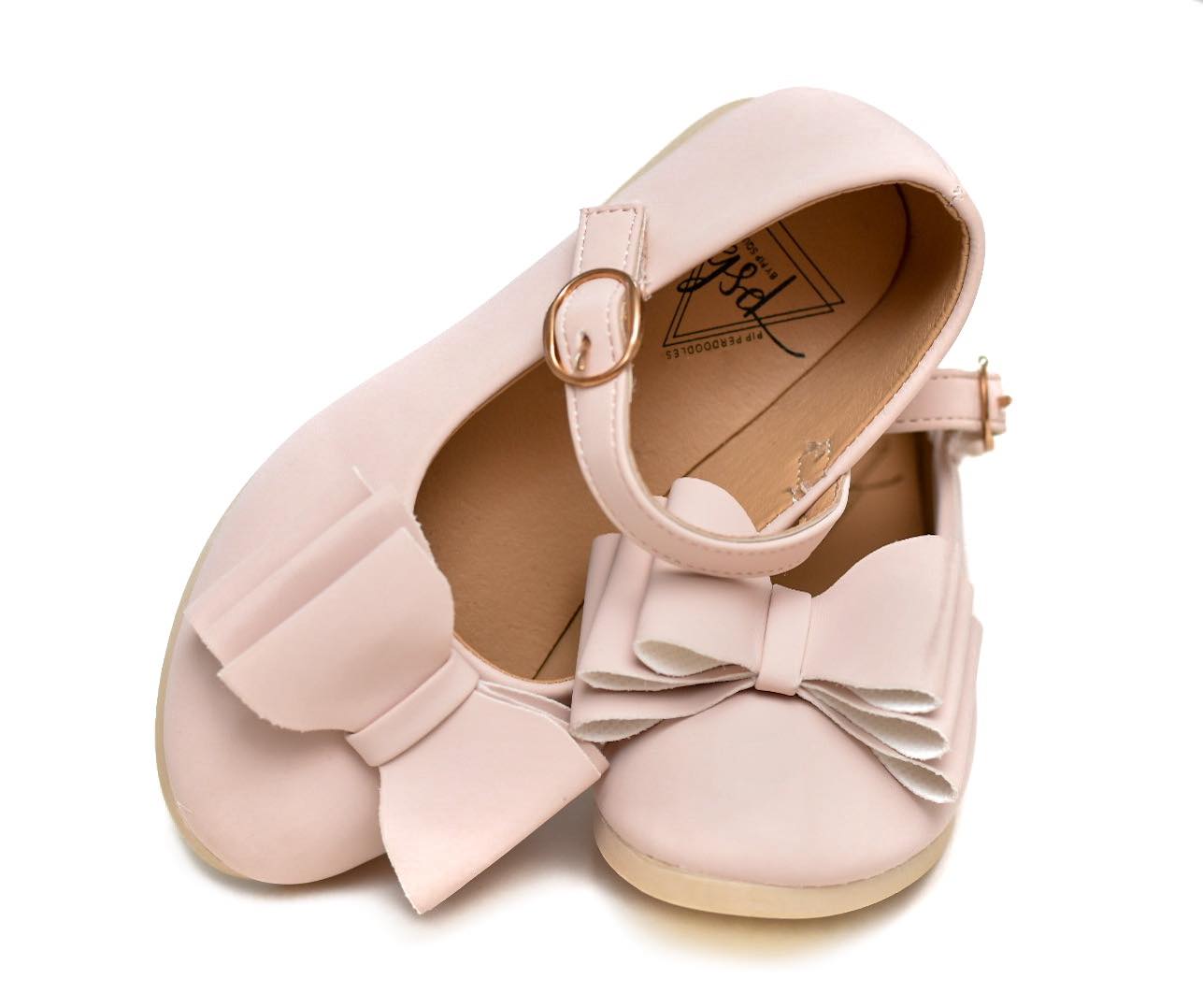 [Blush Sand] Bow Shoes