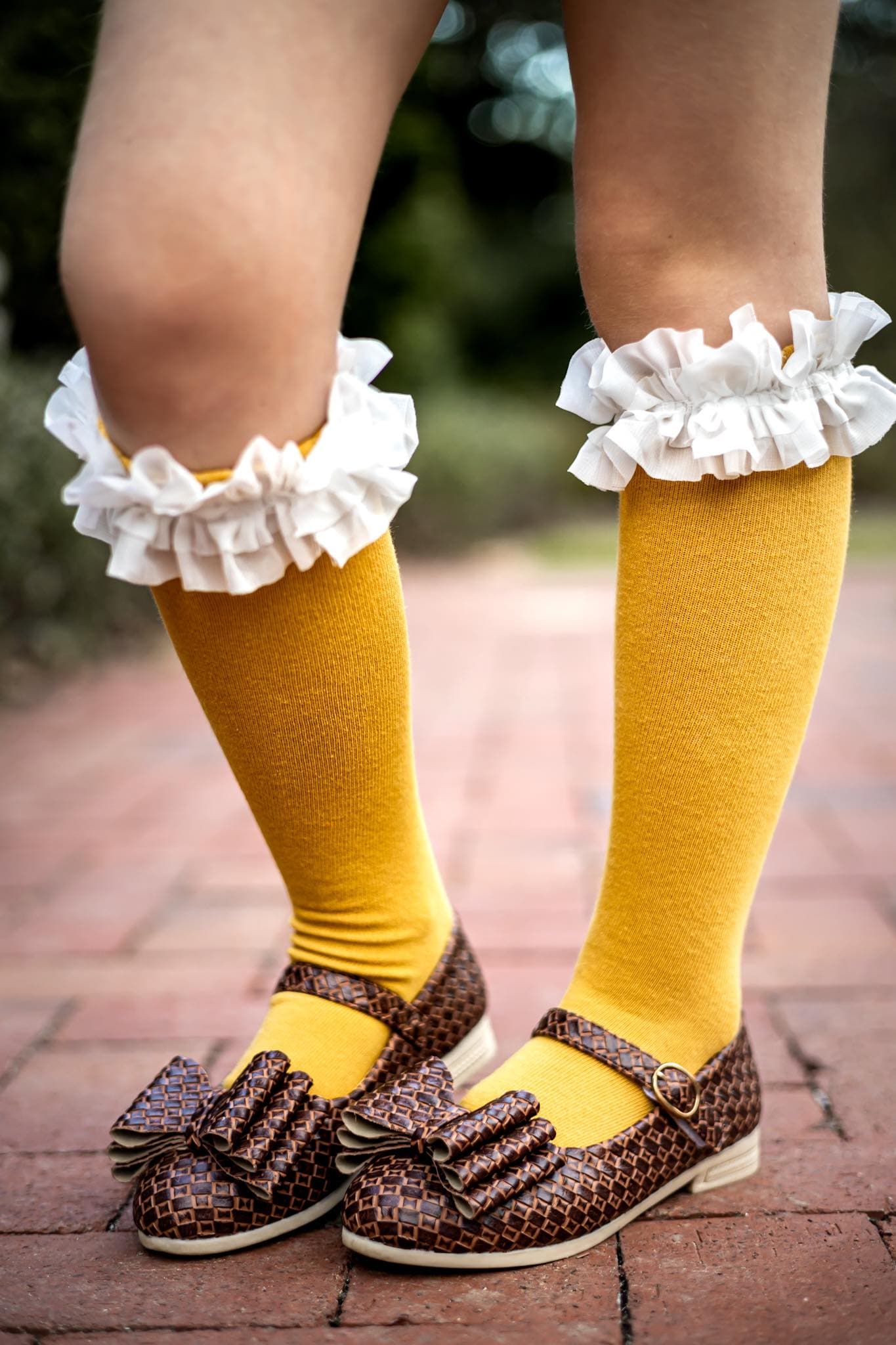 [Brown Basket Weave] Bow Shoes