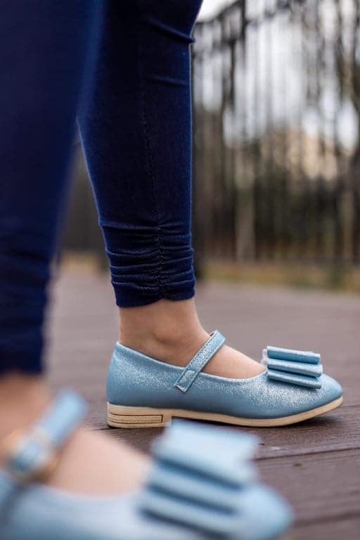 [Light Blue Shimmer] Bow Shoes
