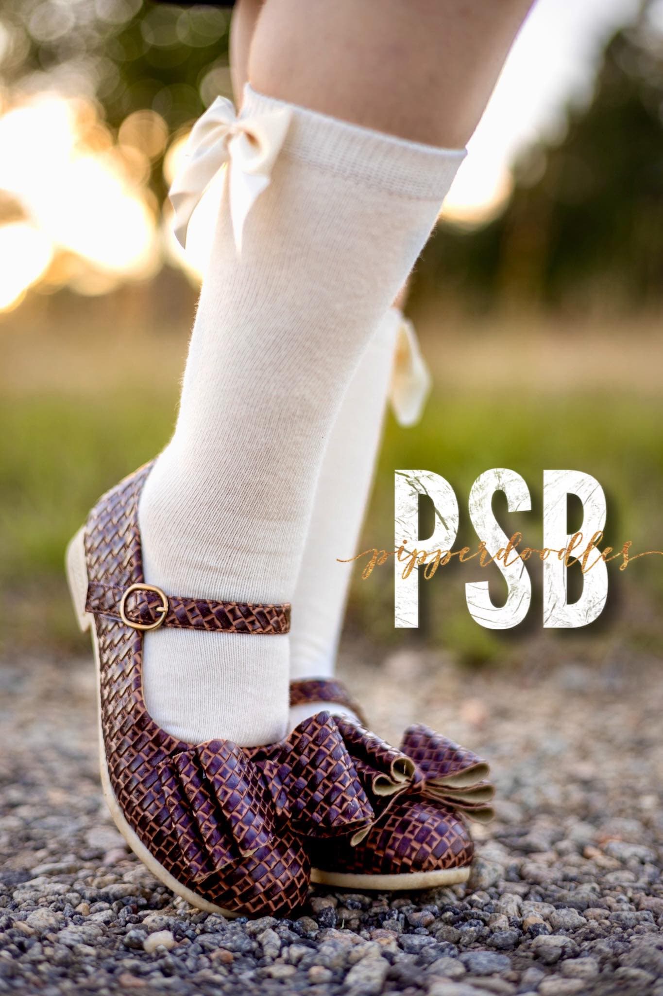[Brown Basket Weave] Bow Shoes