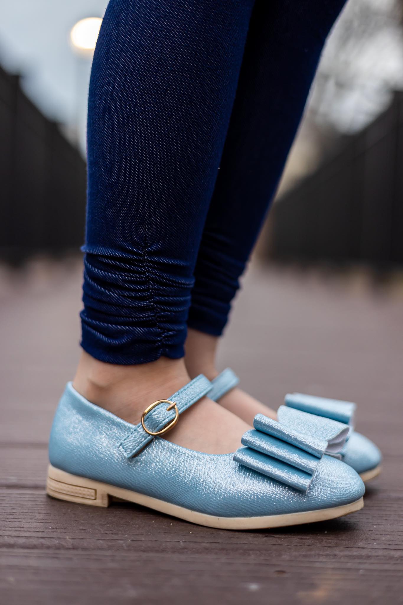 [Light Blue Shimmer] FLAWED Bow Shoes