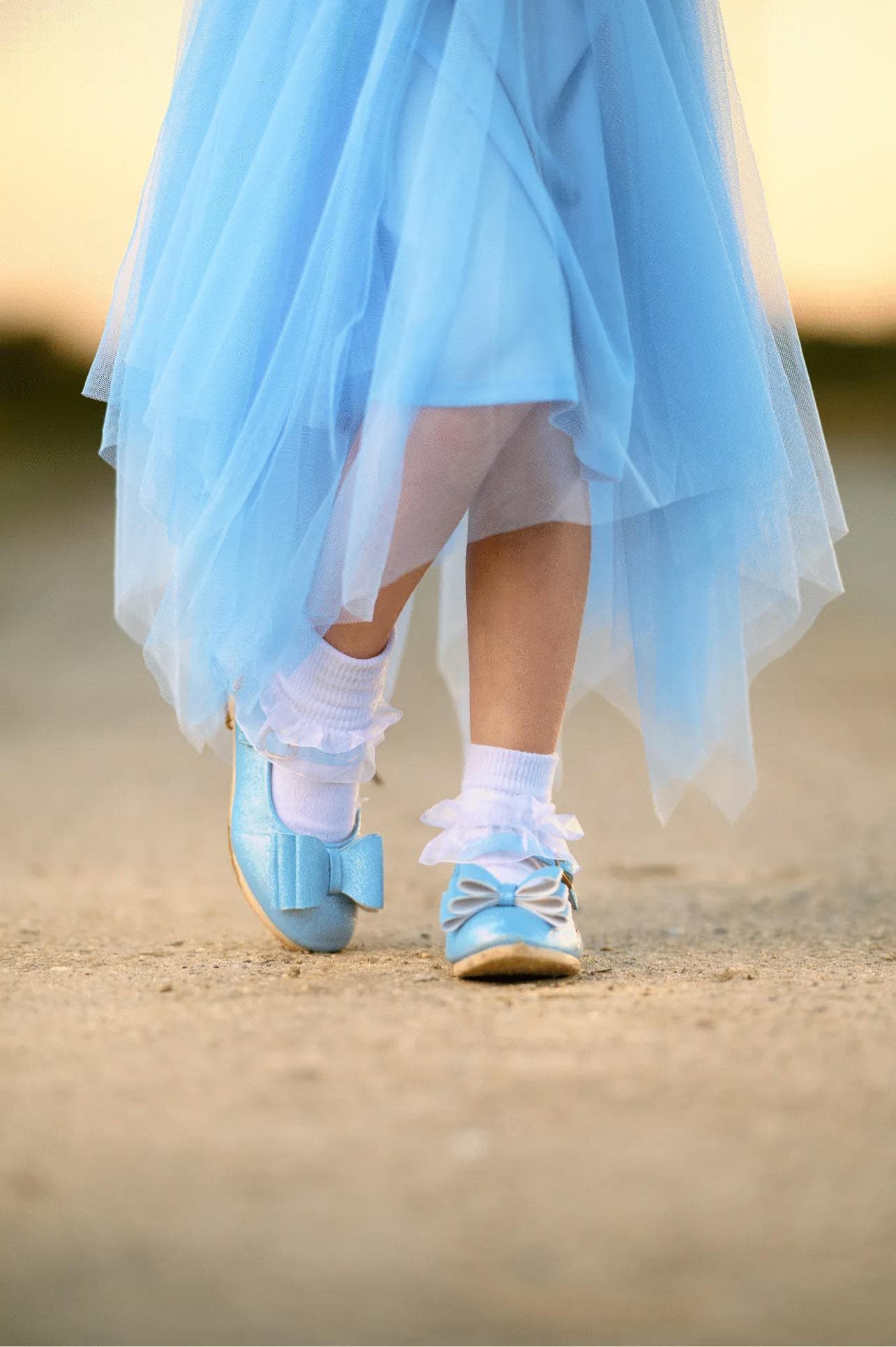 [Light Blue Shimmer] Bow Shoes