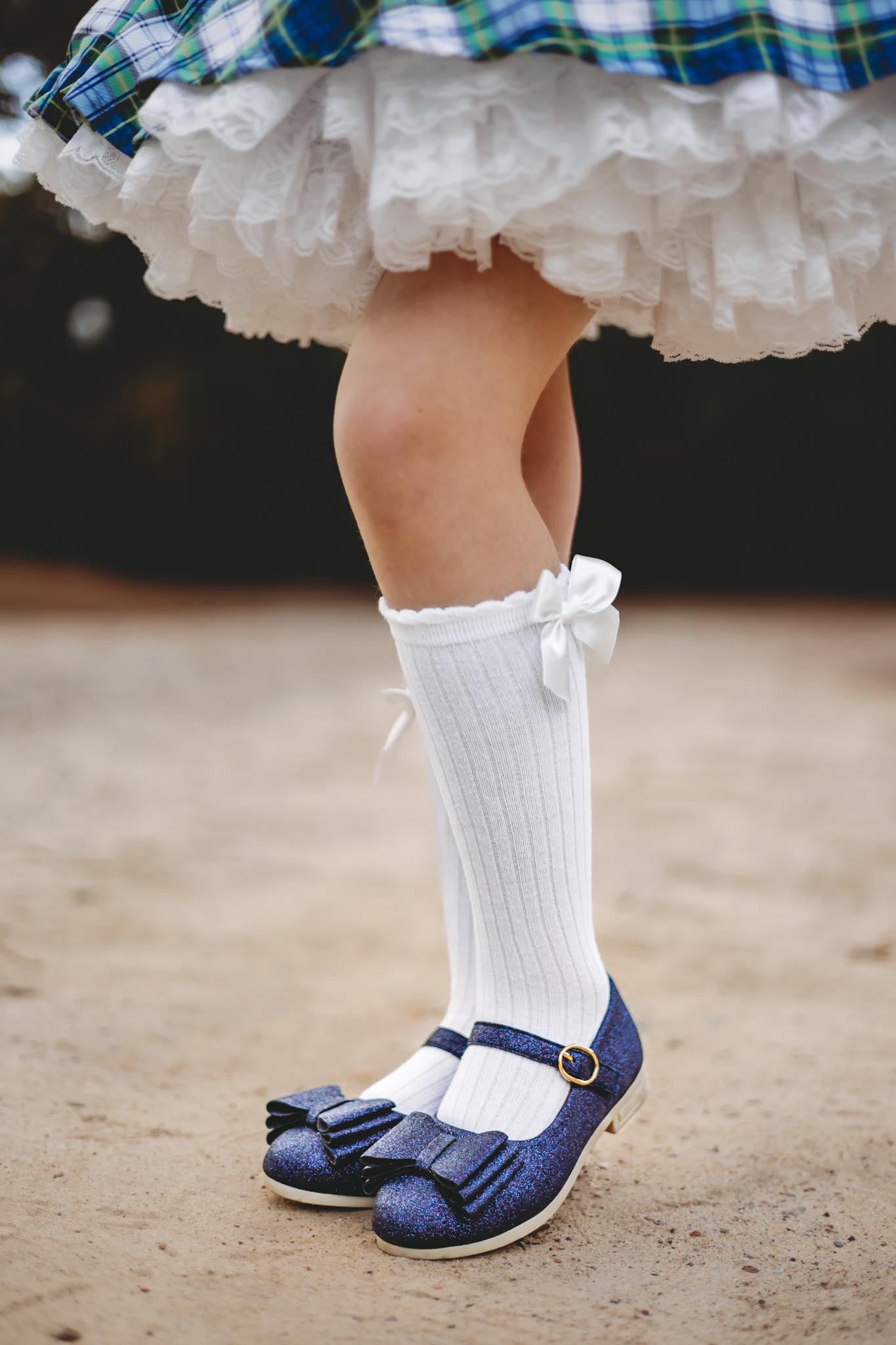 [Navy Glitz] Bow Shoes