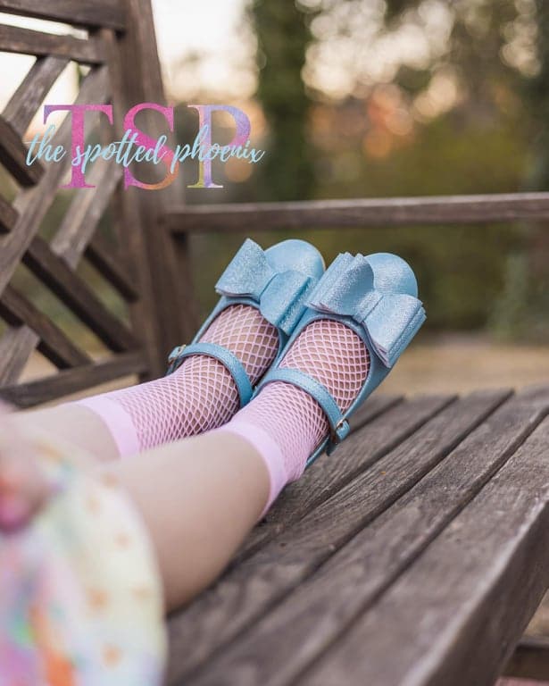 [Light Blue Shimmer] Bow Shoes
