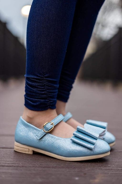 [Light Blue Shimmer] Bow Shoes