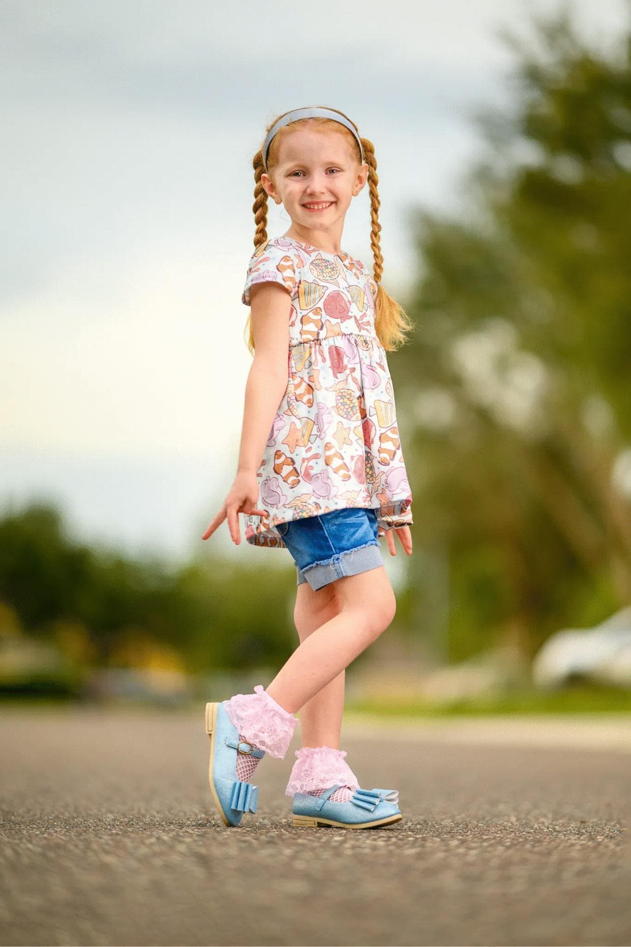 [Light Blue Shimmer] Bow Shoes
