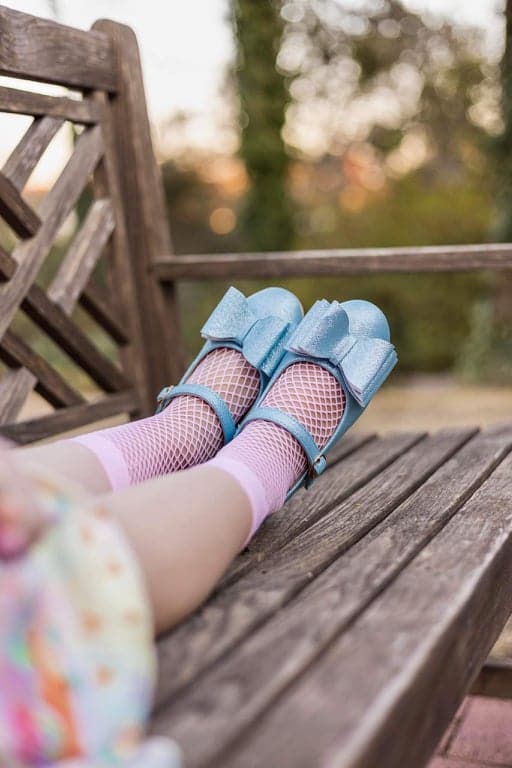 [Light Blue Shimmer] Bow Shoes