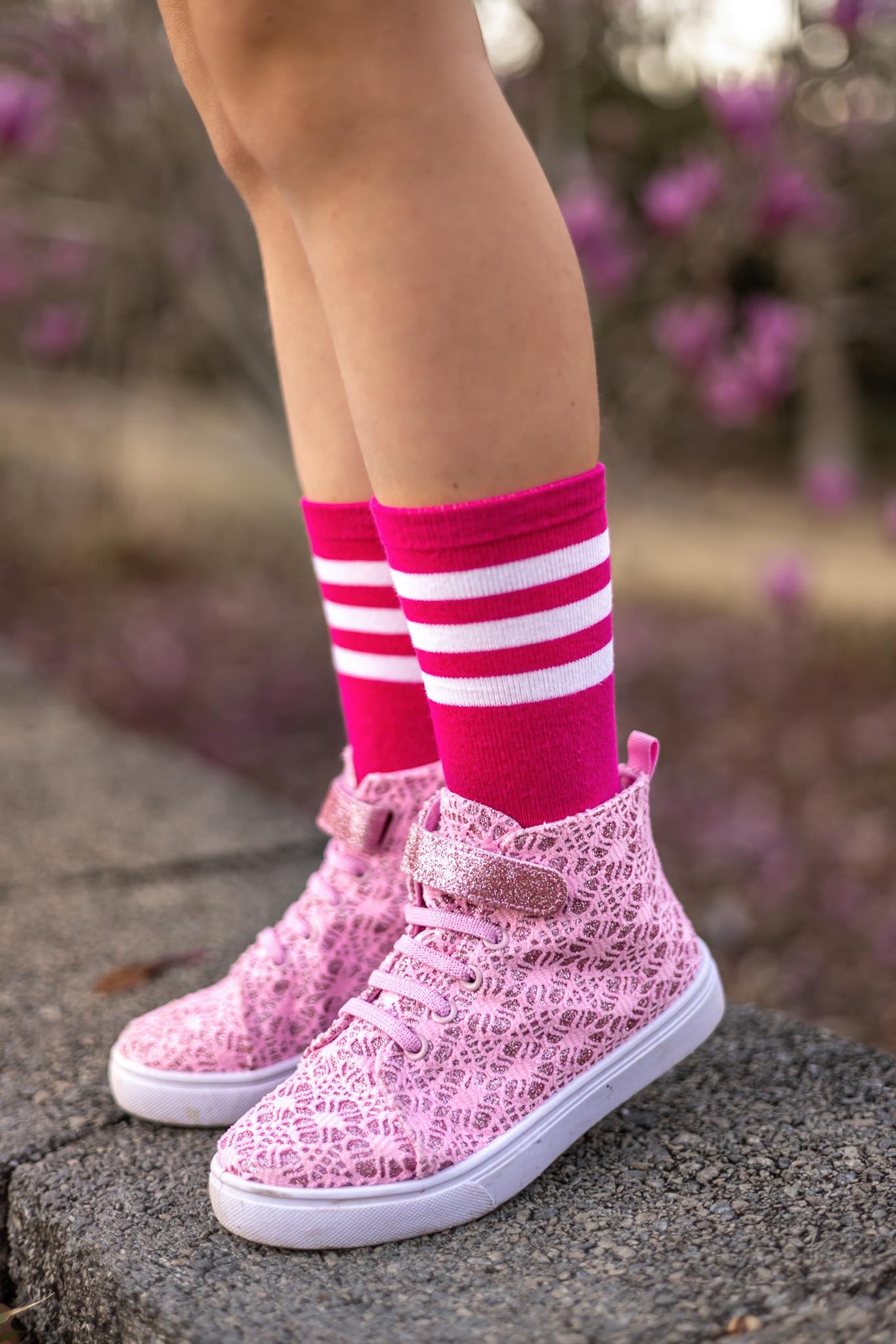 [Magenta Pink] Baseball Socks