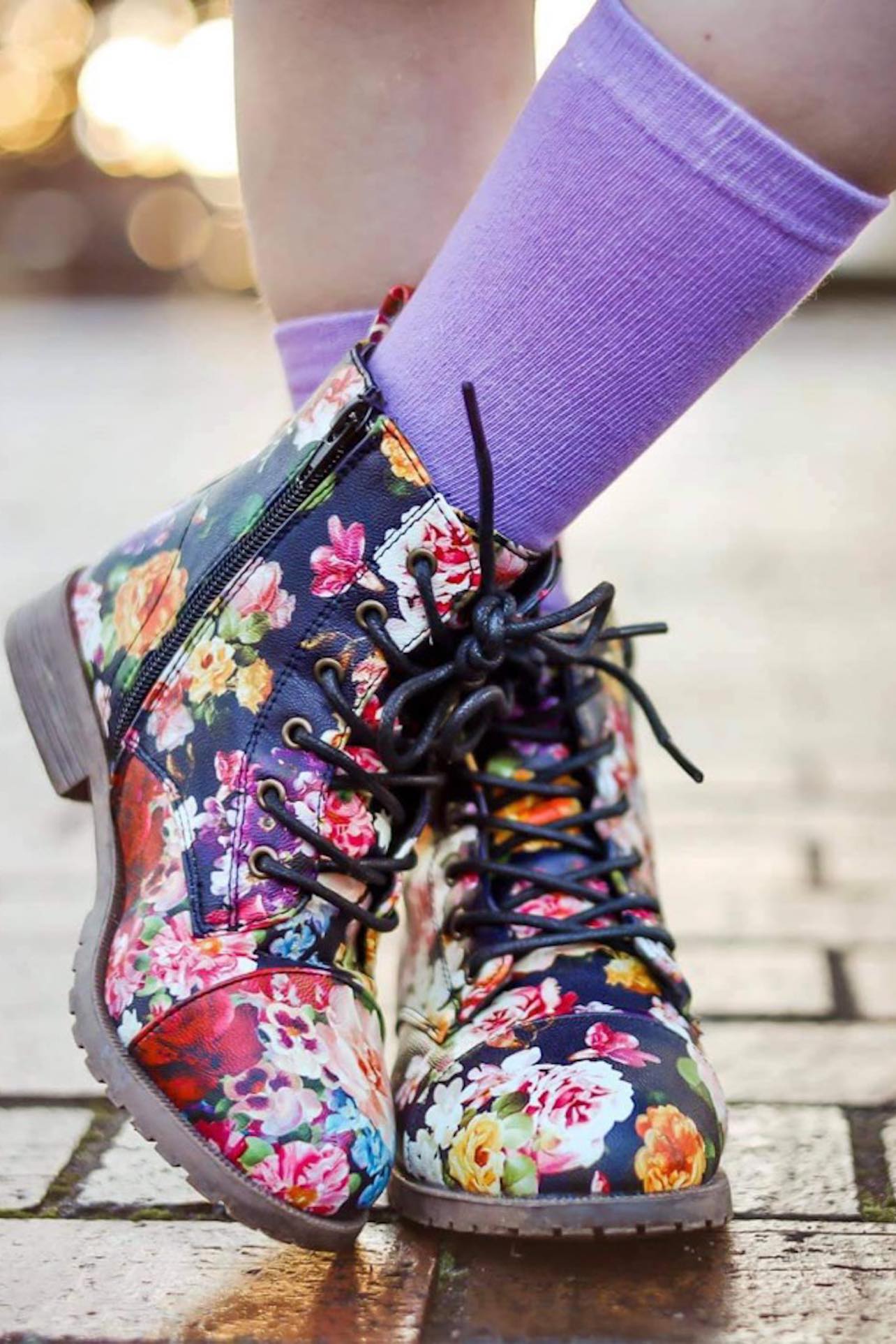 [Floral Black Matte] Boots