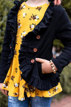 Load image into Gallery viewer, [Black Ribbed] High Low Ruffle Cardi
