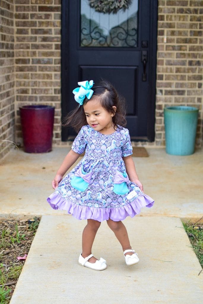 [Blue + Purple Glitter] Bow Shoes