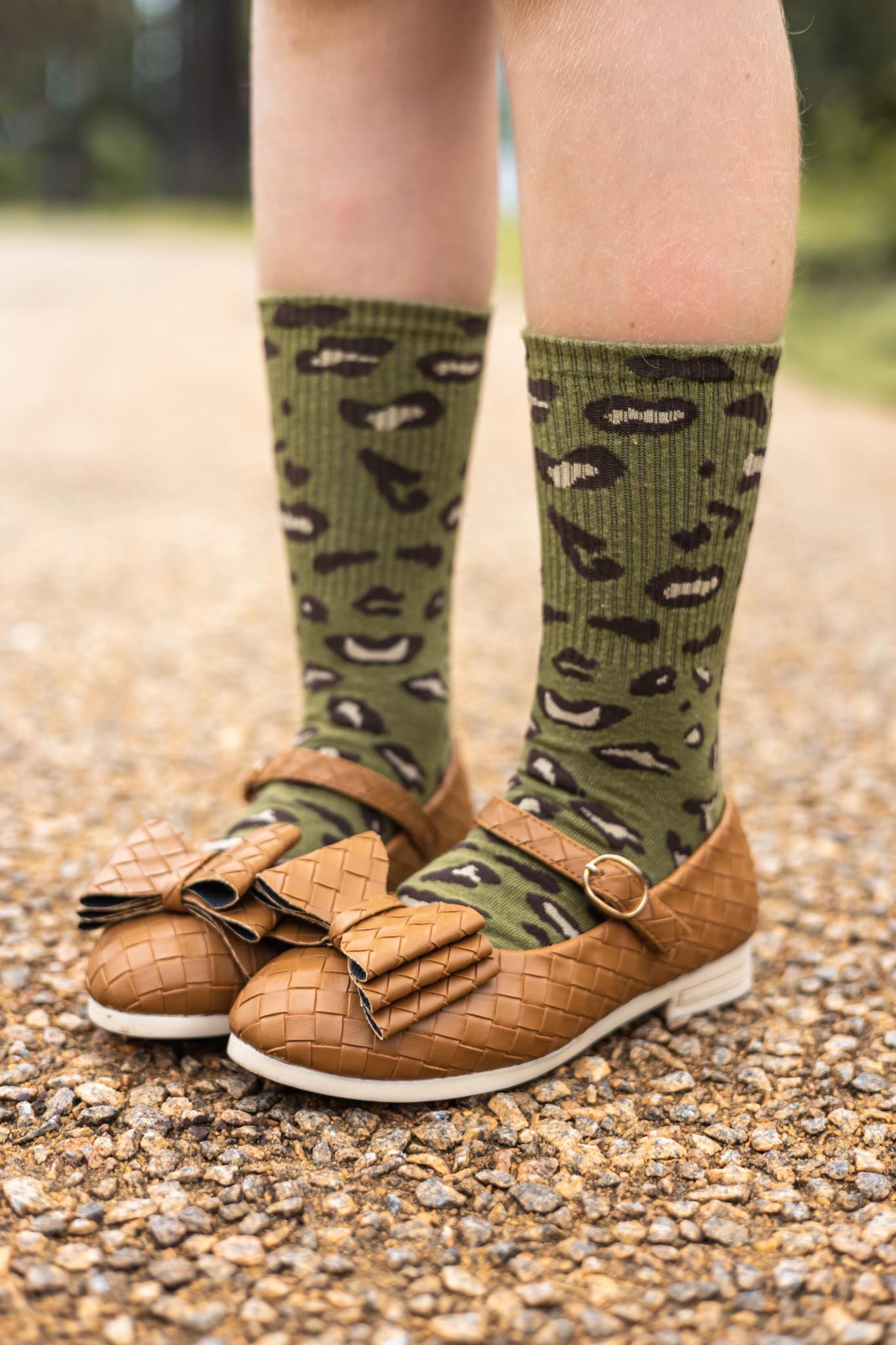 [Camel Basket Weave] Bow Shoes