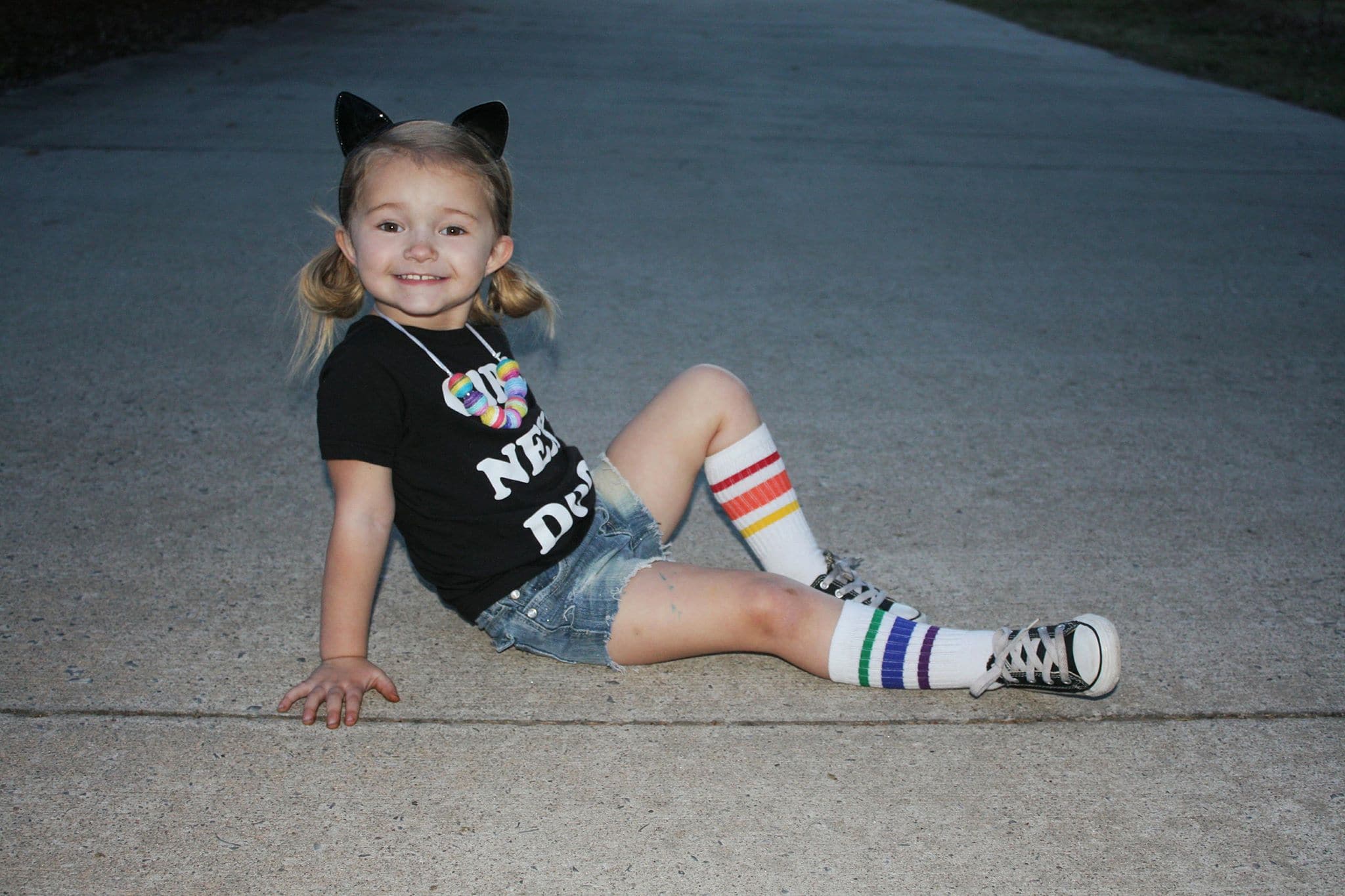 [White + Rainbow Stripe] Baseball Socks