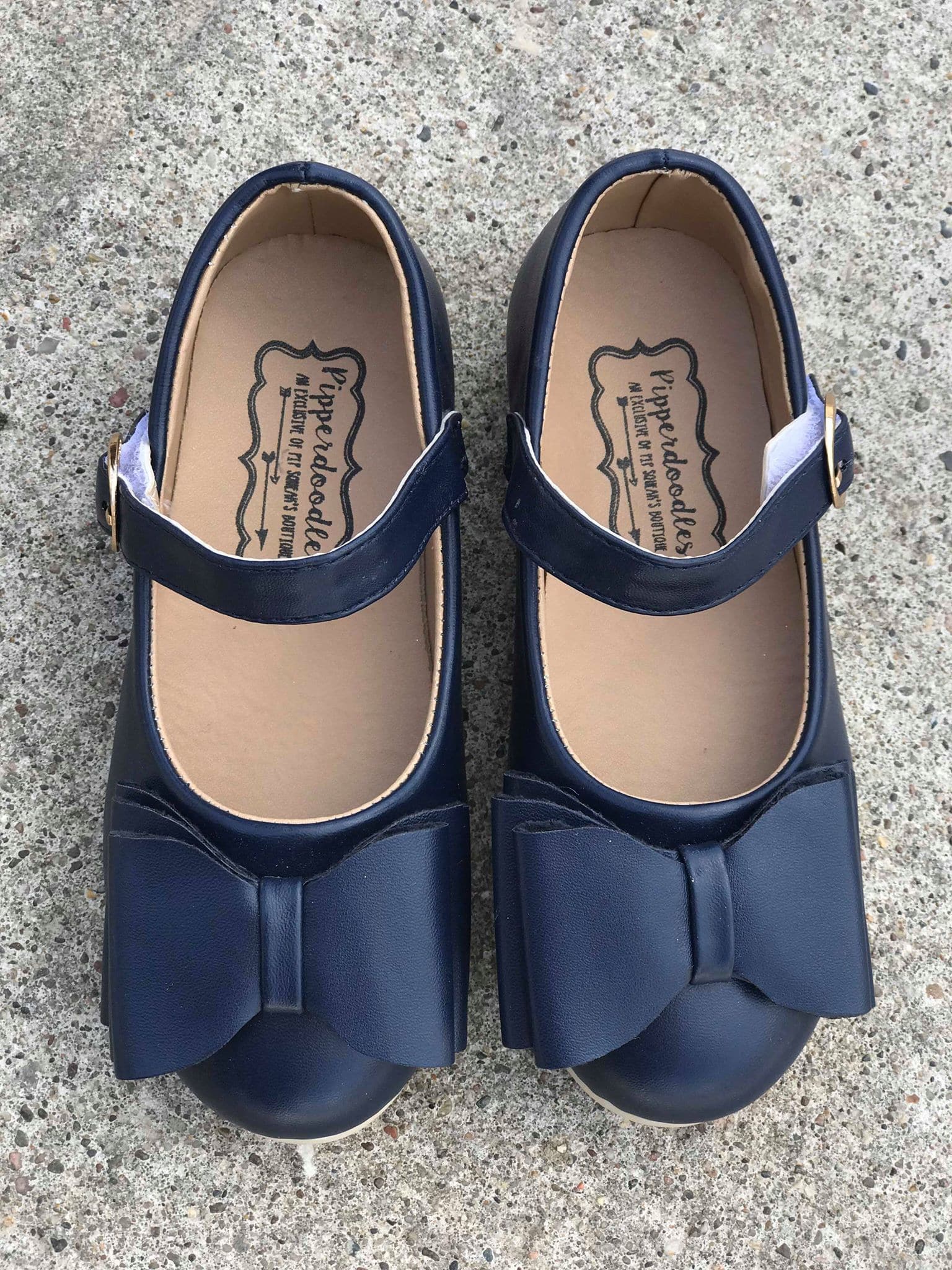 [Navy] Bow Shoes