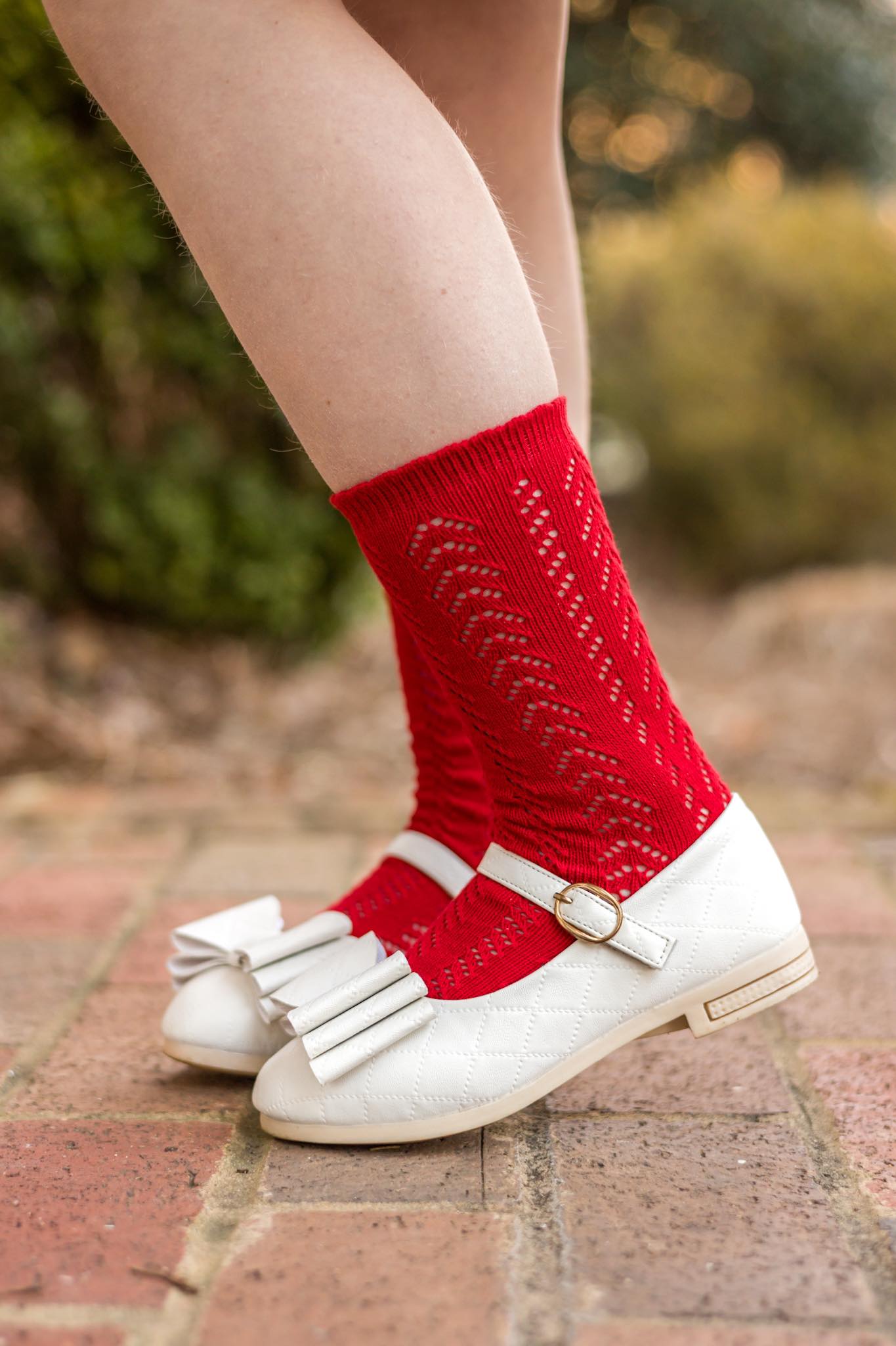 [White Quilted] Bow Shoes