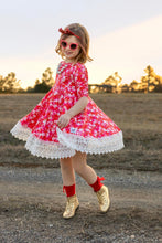 Load image into Gallery viewer, [Pink Confetti] Twirl Dress w/ Lace
