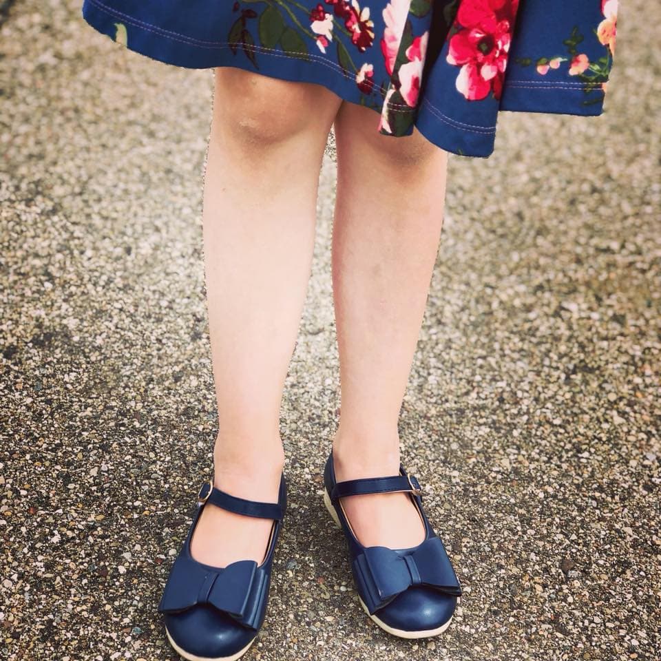 [Navy] Bow Shoes