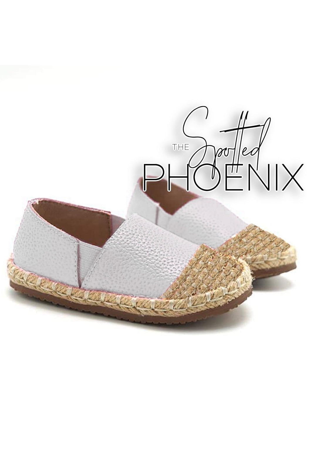[White] Espadrille Slides