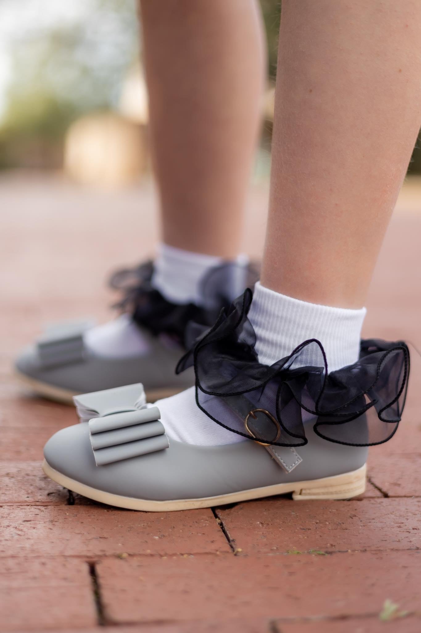 [Gray] Bow Shoes