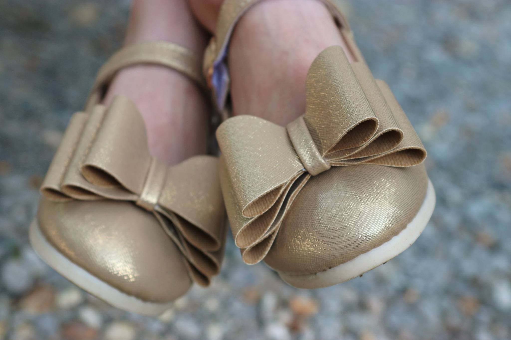 [Gold Shimmer] Bow Shoes