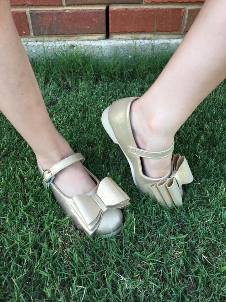 [Gold Shimmer] Bow Shoes