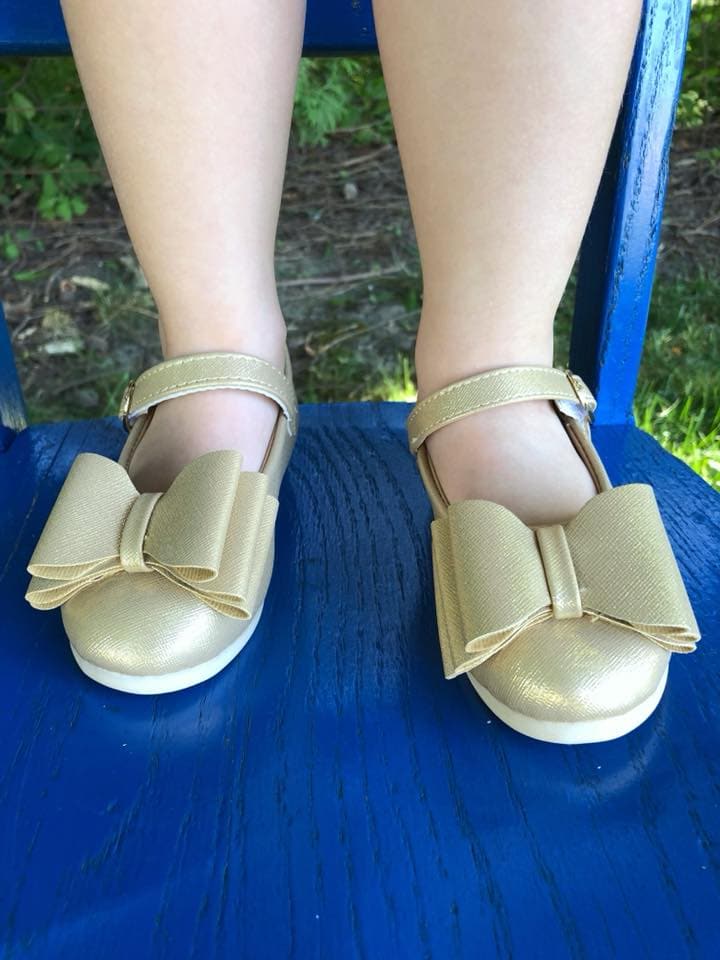 [Gold Shimmer] Bow Shoes