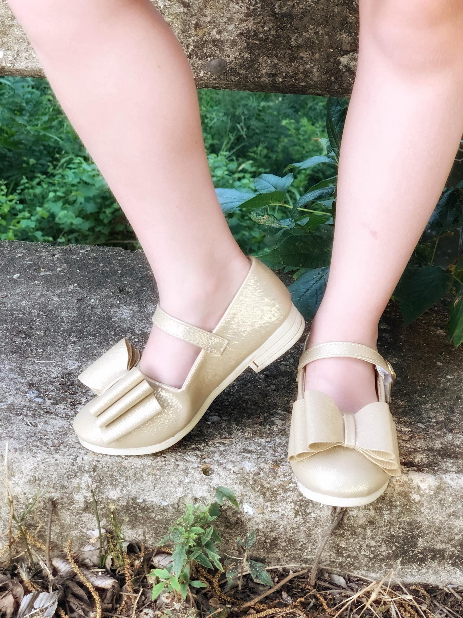 [Gold Shimmer] Bow Shoes