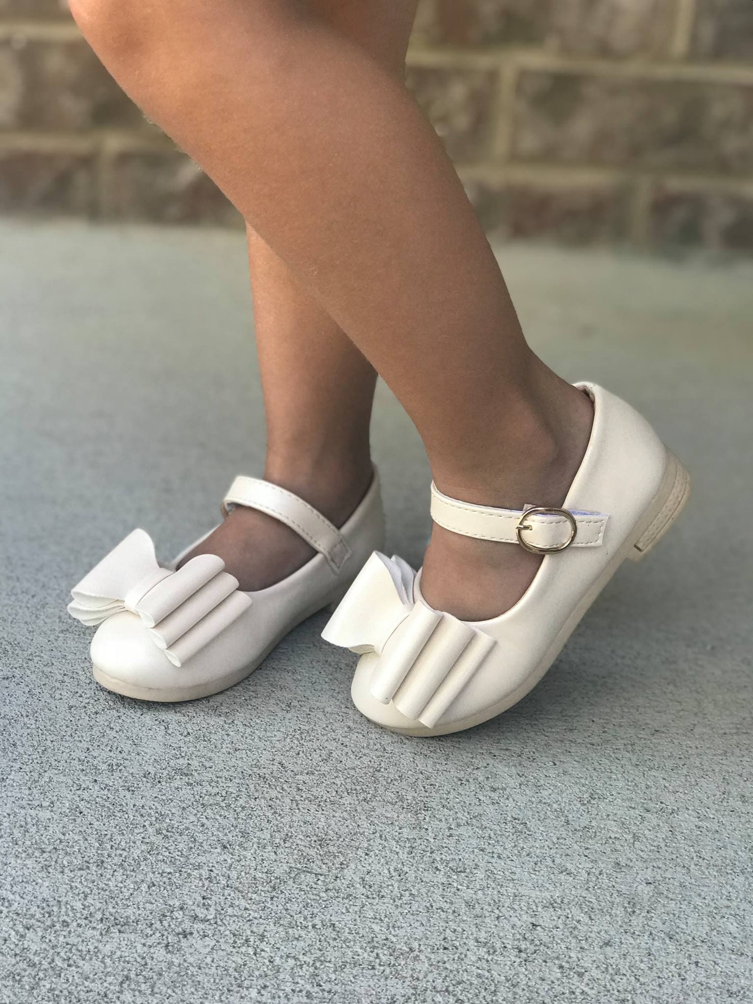 [Beige Shimmer] Bow Shoes