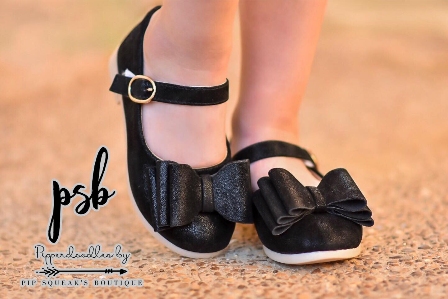 [Black Brushed] Bow Shoes