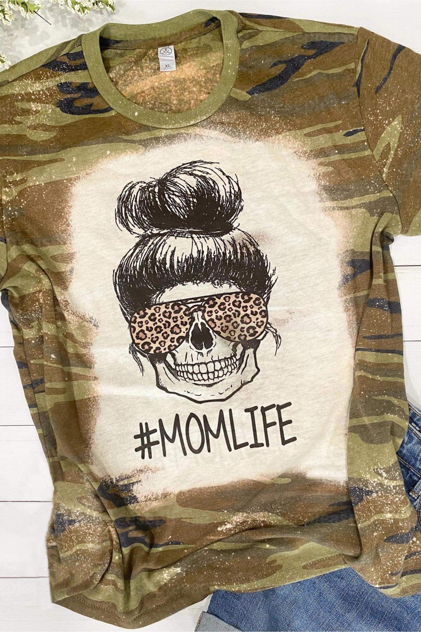 [Camo #MOMLIFE] Hand Bleached Tee Shirt