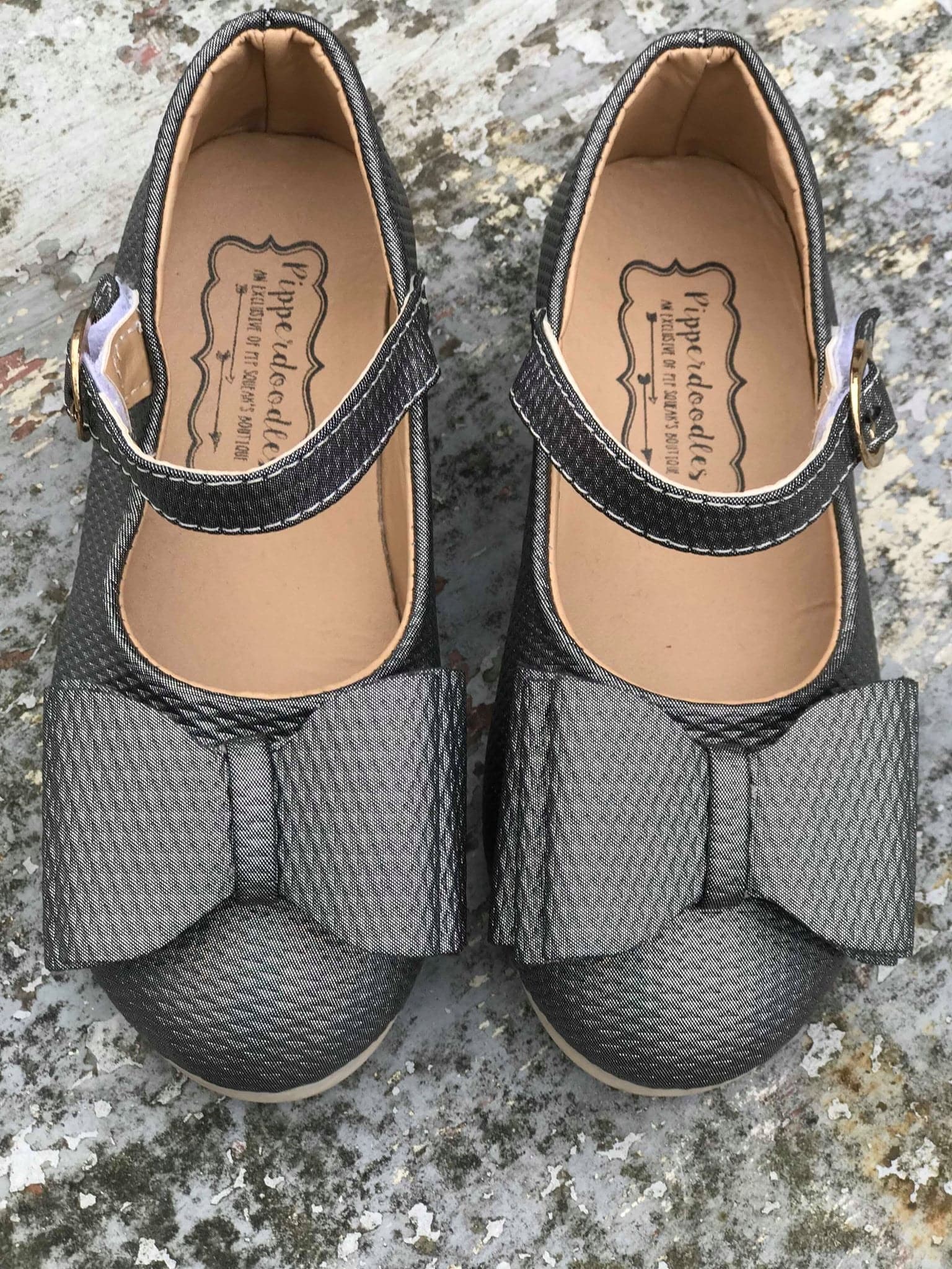 [Textured Chrome] Bow Shoes