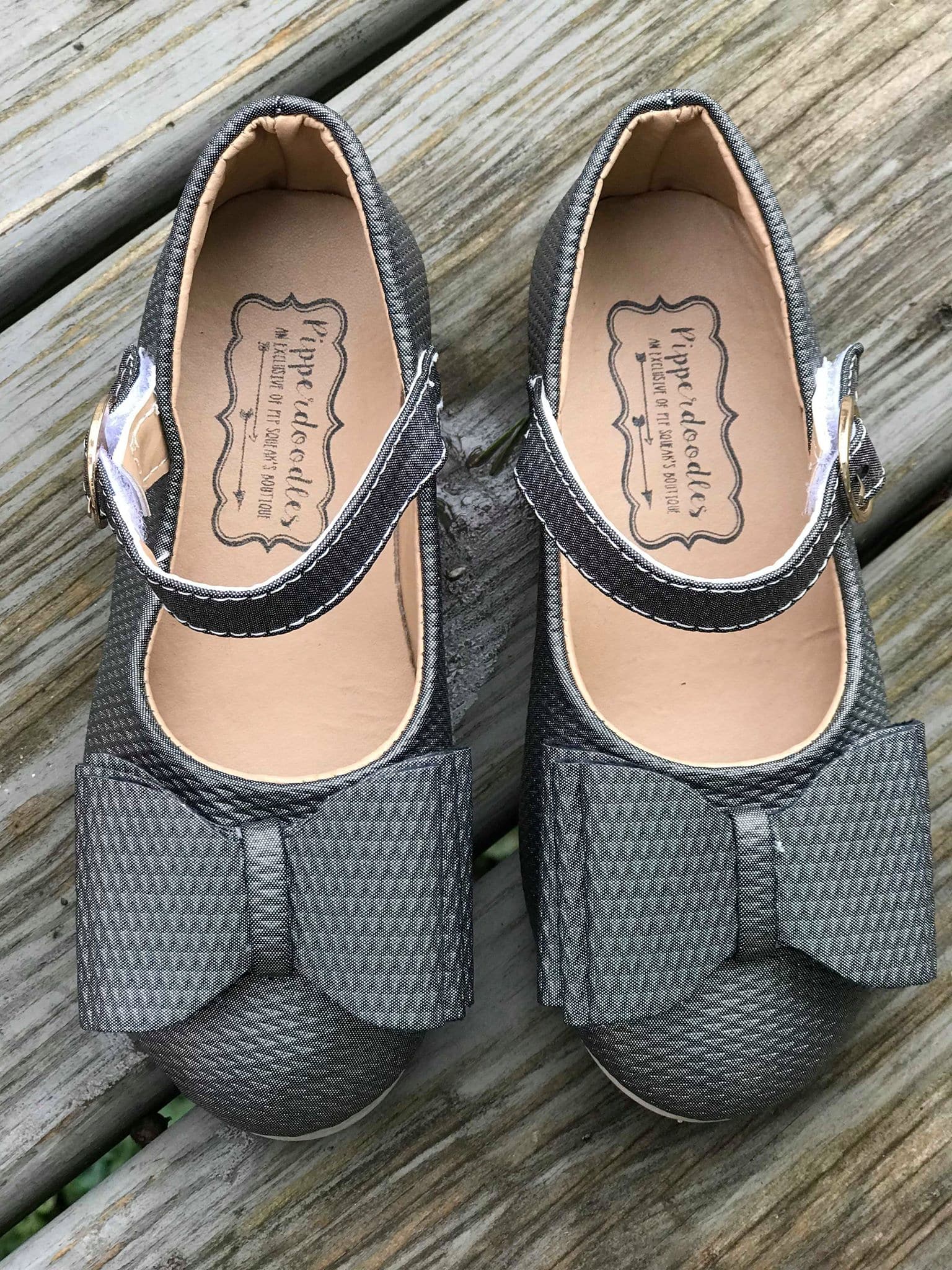 [Textured Chrome] Bow Shoes