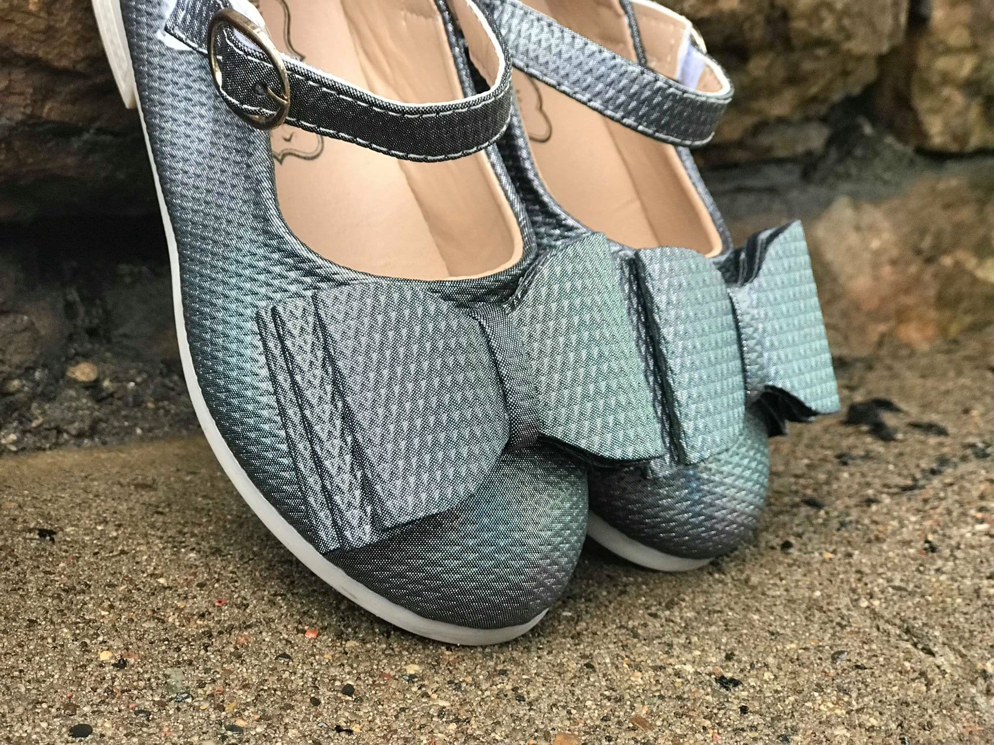 [Textured Chrome] Bow Shoes