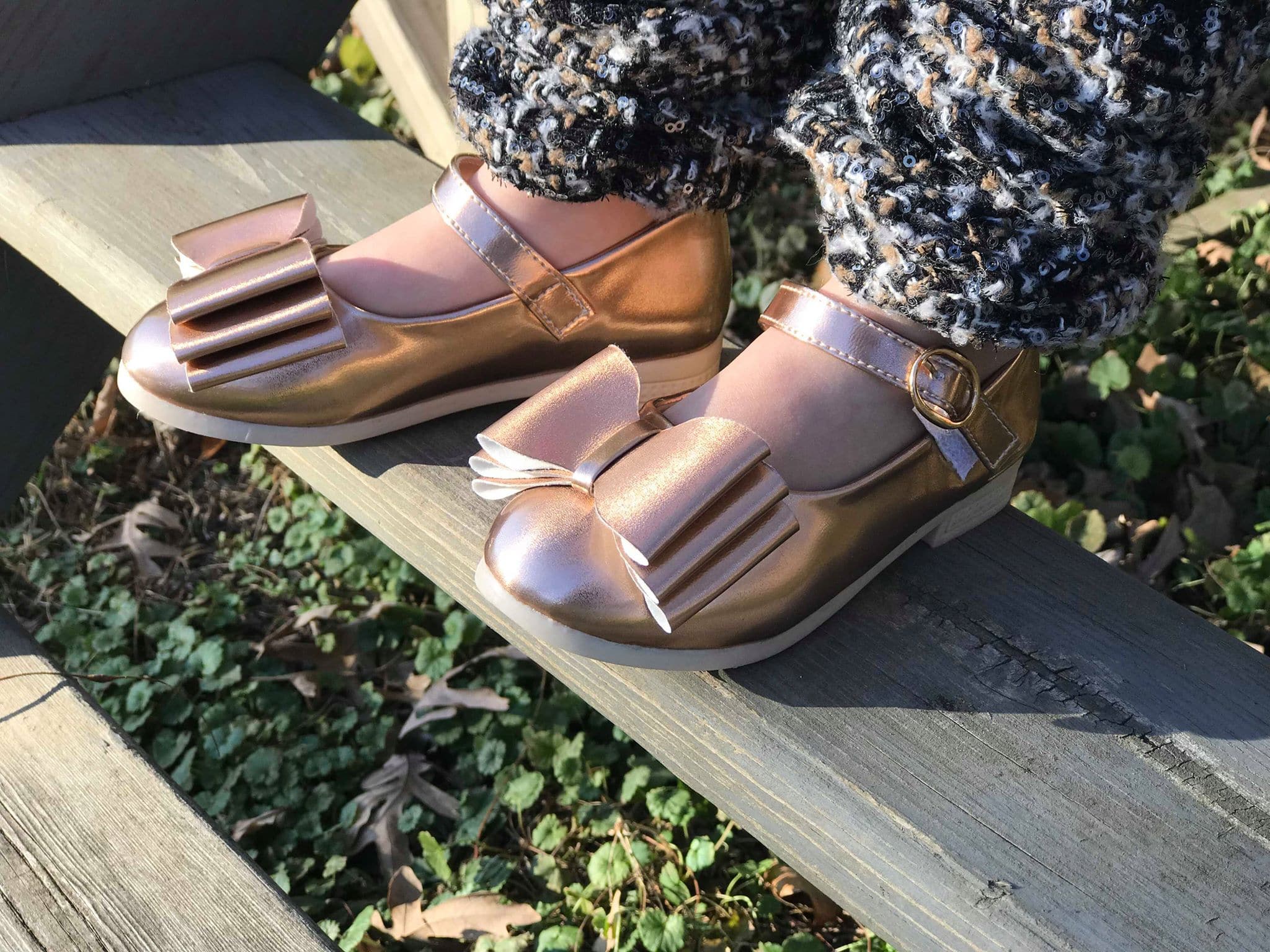 [Rose Gold] Bow Shoes