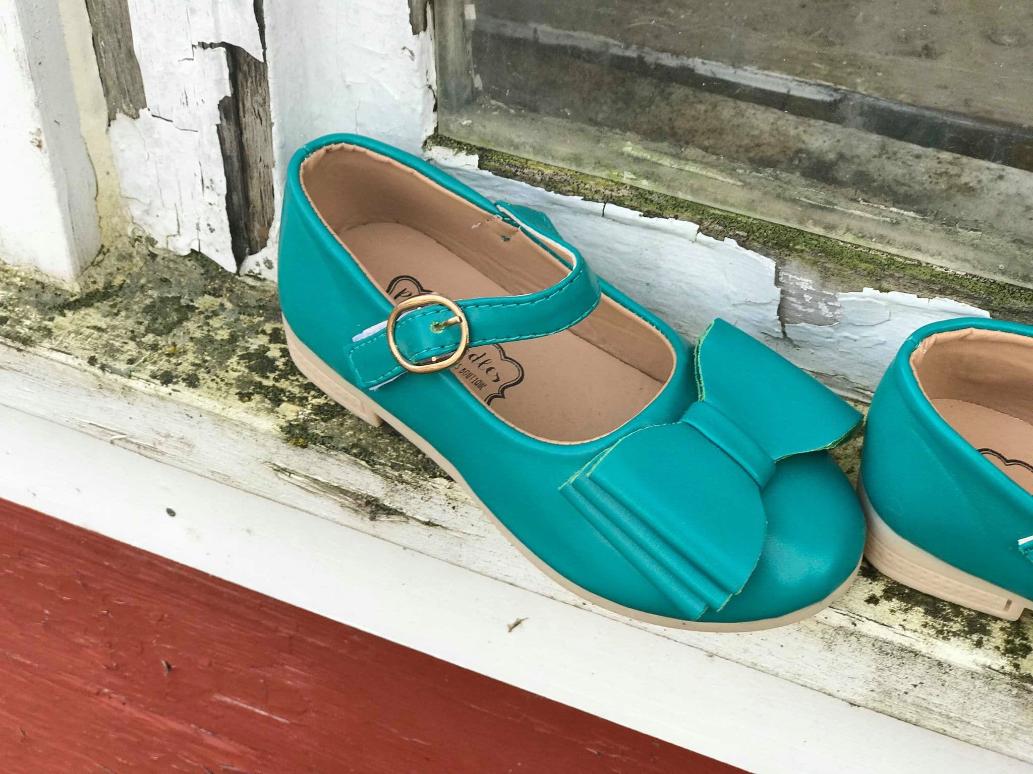[Turquoise] Bow Shoes