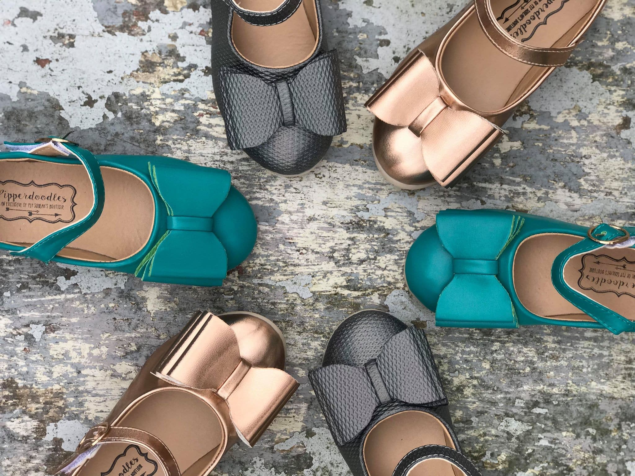 [Turquoise] Bow Shoes