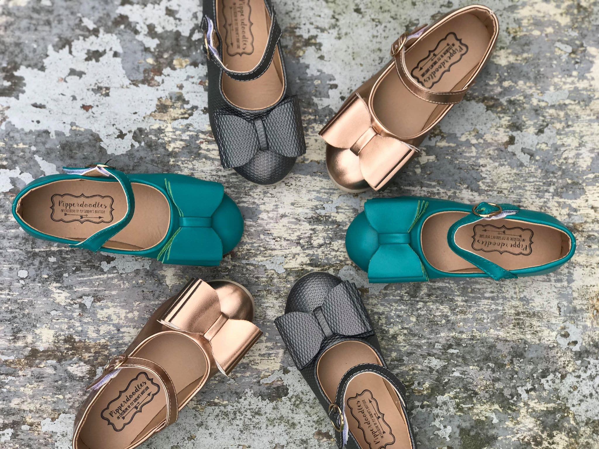 [Turquoise] Bow Shoes