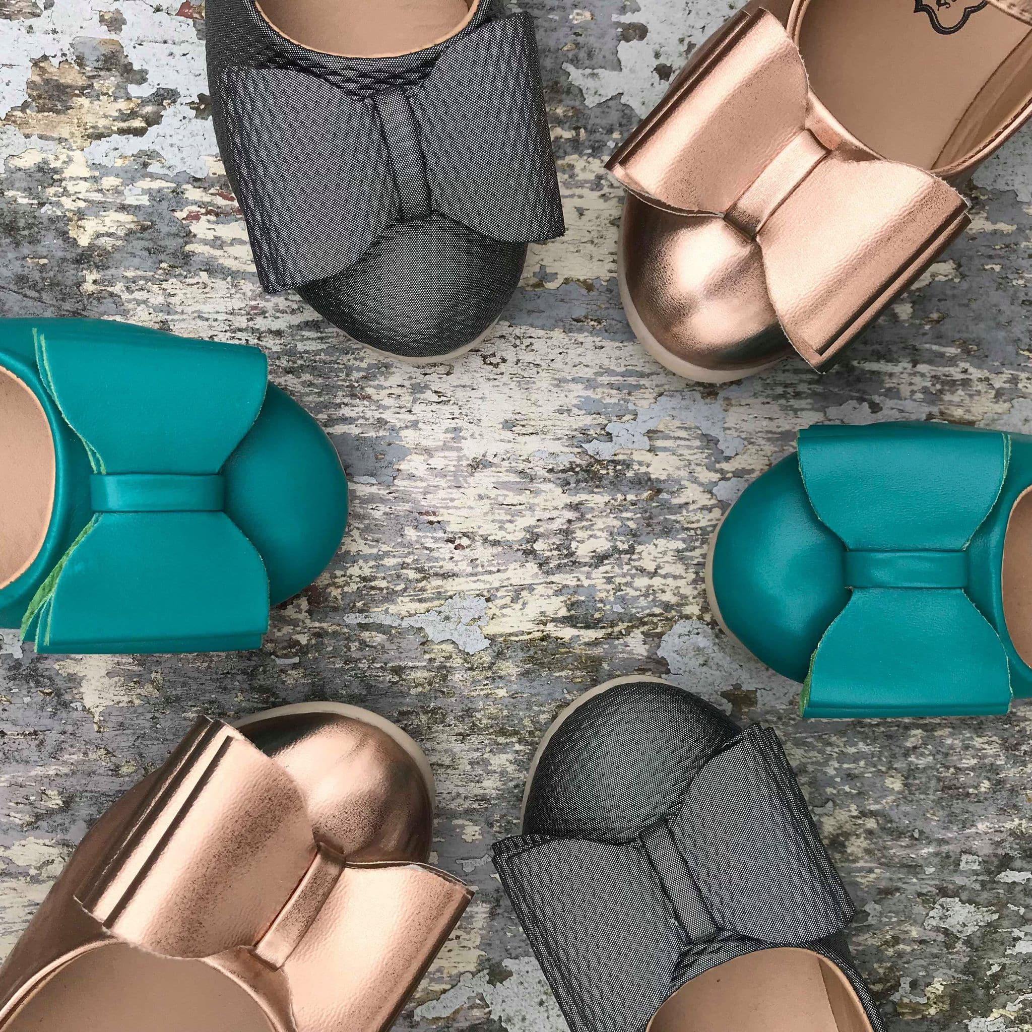 [Turquoise] Bow Shoes