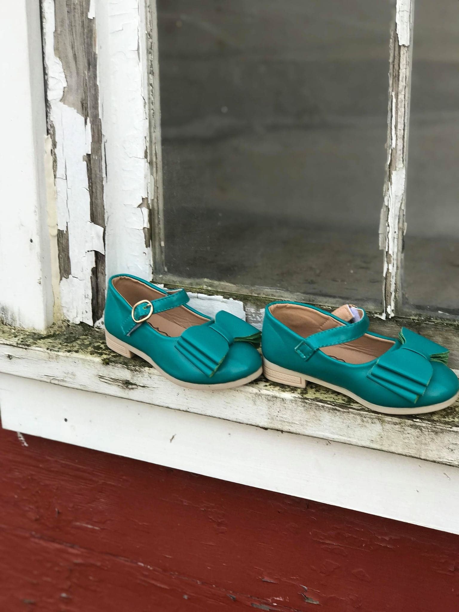 [Turquoise] Bow Shoes