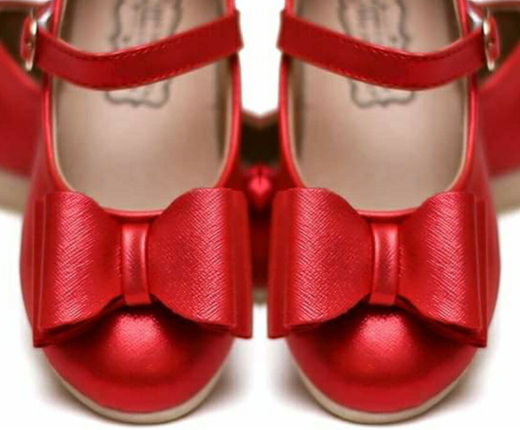 [Red Shimmer w/ Brown Sole] Bow Shoes