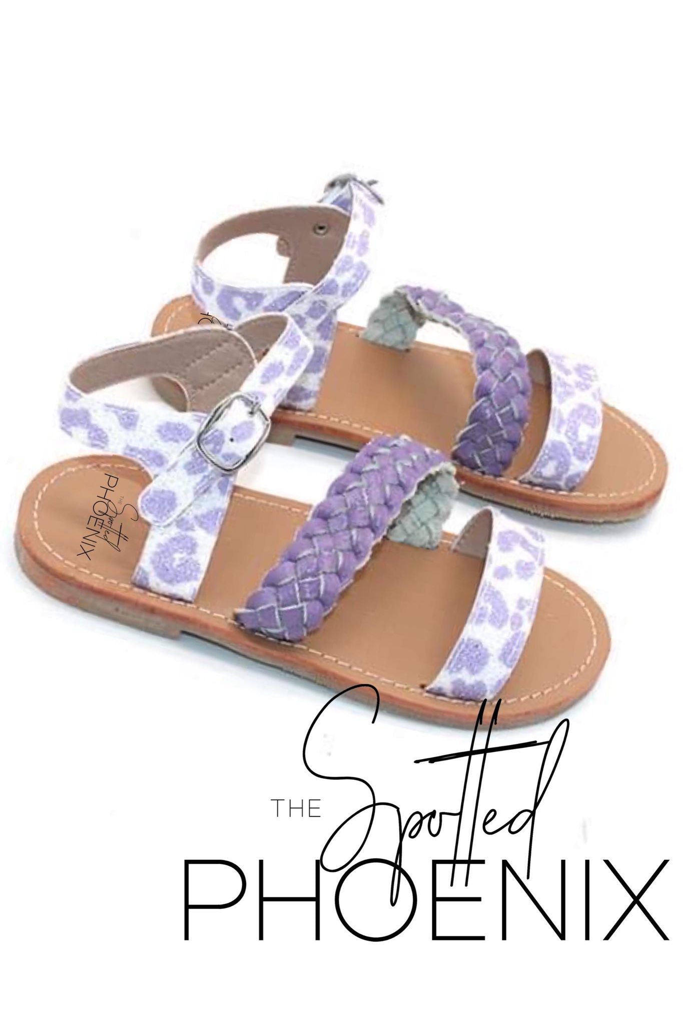 Lavender w/ Leopard [Slanted Braid] Sandals