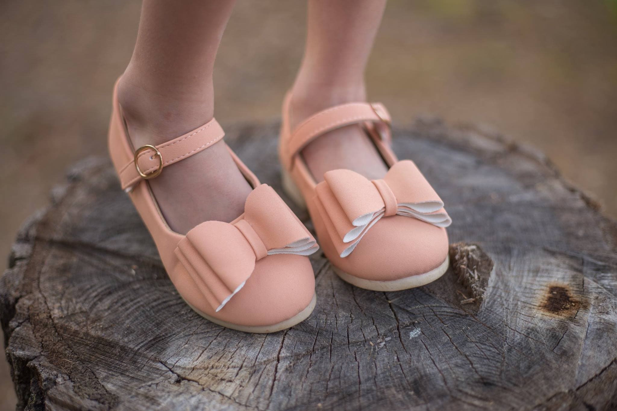[Peach] Bow Shoes