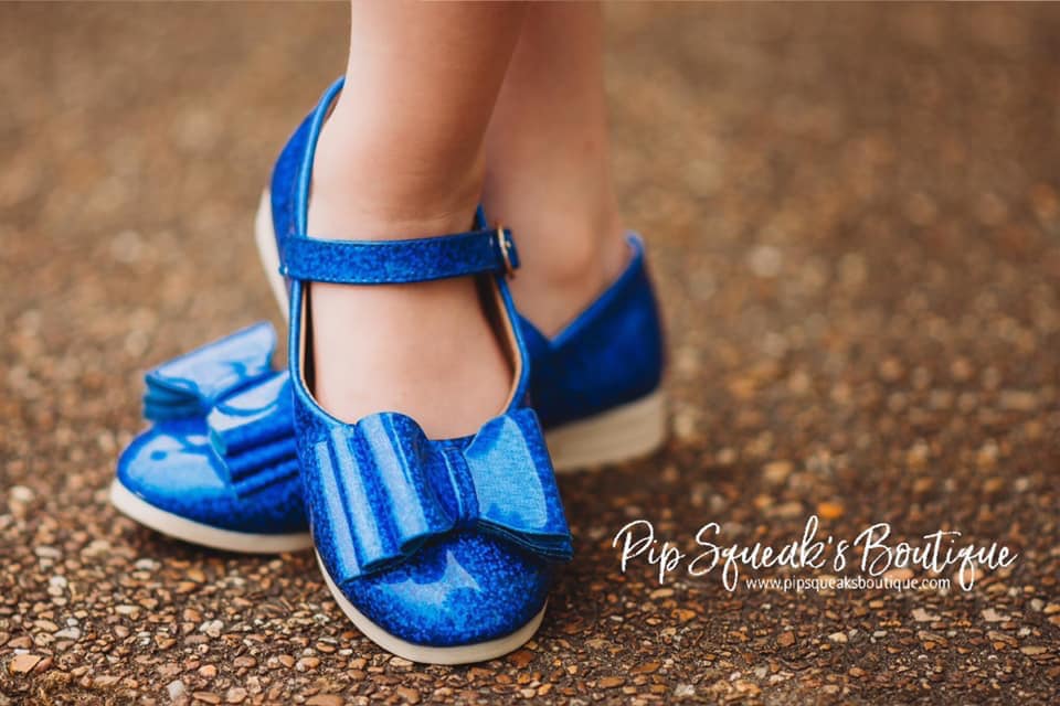 [Blue Sparkle] Bow Shoes