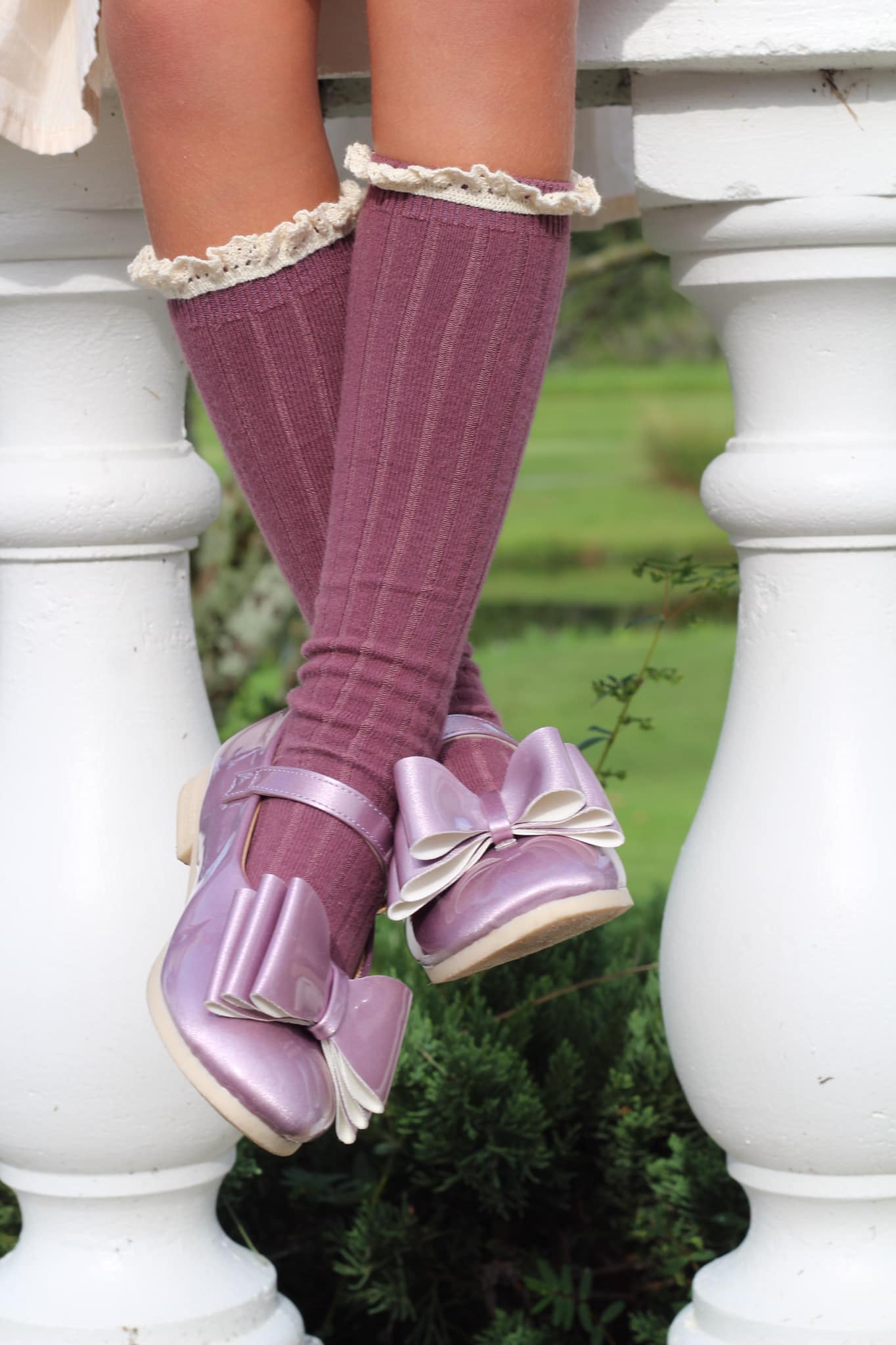 [Orchid Mauve] Bow Shoes